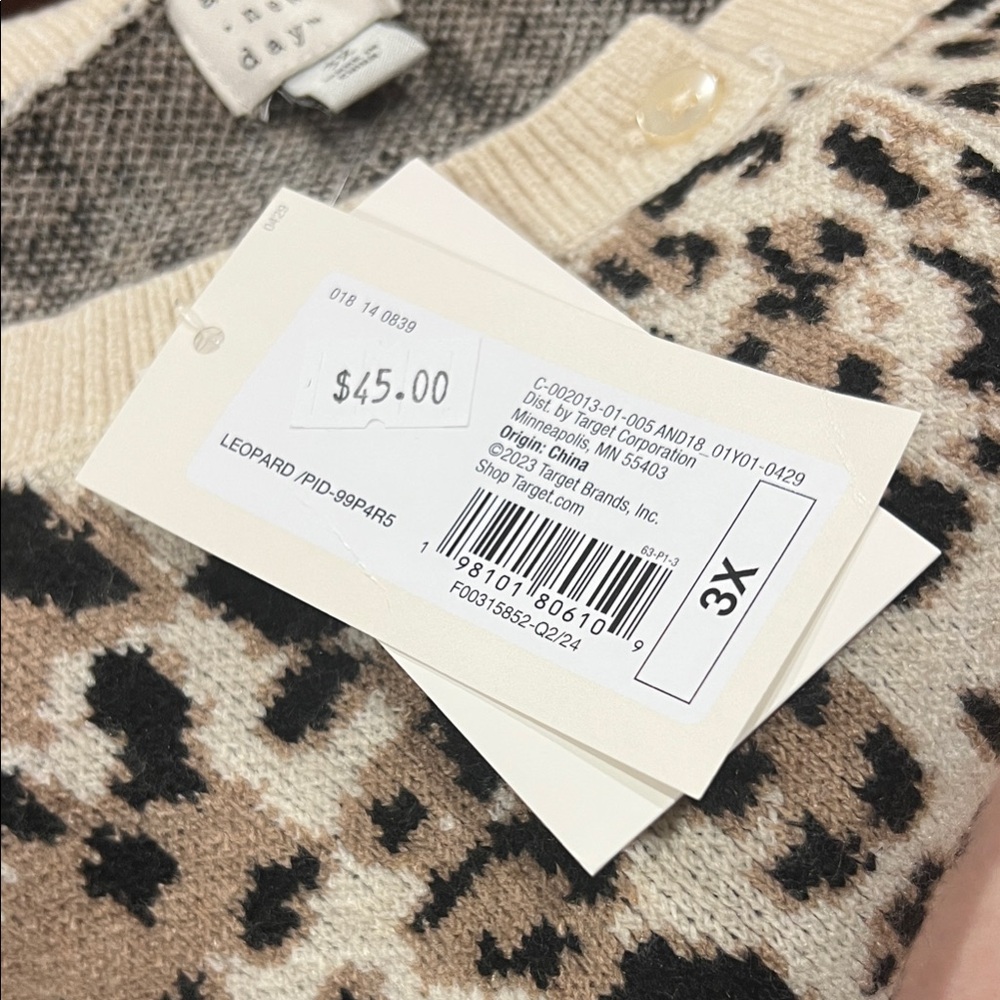 Chic Leopard Print Cashmere Like Cardigan - Women’s - Size: 3X - NWT - Picture 7 of 7